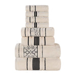 Superior Zero Twist Cotton Solid and Jacquard Floral 8 Piece Towel Set