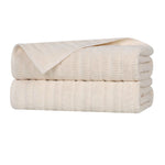 Mika Smart Twist Viscose Cotton Blend Ribbed Bath Sheets, Set of 2
