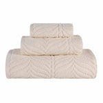 Superior Chevron Zero Twist Cotton Jacuqard 3 Piece Towel Set