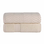 Chevron Zero Twist Solid Jacquard Cotton Bath Sheet Set of 2