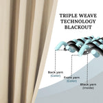 Blackout Window Curtains Solid Room Darkening Washable Set of 2