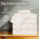 Superior Smart Dry Zero Twist Cotton Medium Weight Hand Towels, Set of 6