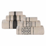 Superior Zero Twist Cotton Solid and Jacquard Floral 6 Piece Towel Set
