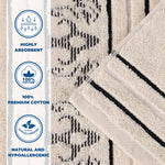 Superior Zero Twist Cotton Solid Jacquard Floral Face Towel Set of 12