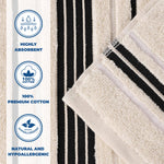Superior Zero Twist Cotton Solid & Jacquard Floral Bath Towel Set of 4