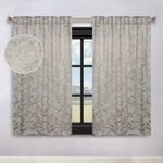 Leaves Room Darkening Back Tabs Blackout Curtain Panels, Set of 2