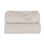 Superior Milan Cotton Textured Striped Lightweight Woven Blanket