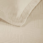 Lightweight Cotton Bedspread Sets 3-Piece Geometric Fret Jacquard Matelassé