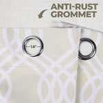 Ribbon Trellis Washable Room Darkening Blackout Curtains, Set of 2