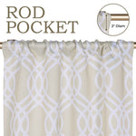 Ribbon Trellis Washable Room Darkening Blackout Curtains, Set of 2