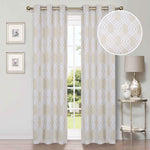 Ribbon Trellis Washable Room Darkening Blackout Curtains, Set of 2