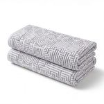 Jasper Cotton Geometric Jacquard Plush Bath Towel Set 2-Piece