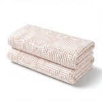 Jasper Cotton Geometric Jacquard Plush Bath Towel Set 2-Piece