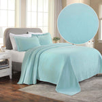 Paisley Cotton Bedspread Set Lightweight Jacquard Matelassé 3-Piece
