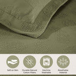 Paisley Cotton Bedspread Set Lightweight Jacquard Matelassé 3-Piece
