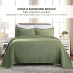 Paisley Cotton Bedspread Set Lightweight Jacquard Matelassé 3-Piece