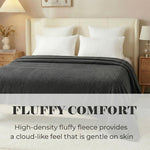 Kacey Ribbed Fluffy Fleece Blanket - Plush Striped Textured Throw