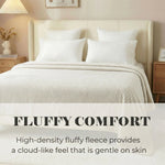 Kacey Ribbed Fluffy Fleece Blanket - Plush Striped Textured Throw