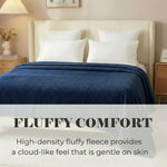Kacey Ribbed Fluffy Fleece Blanket - Plush Striped Textured Throw