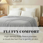 Kacey Ribbed Fluffy Fleece Blanket - Plush Striped Textured Throw