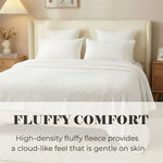 Kacey Ribbed Fluffy Fleece Blanket - Plush Striped Textured Throw