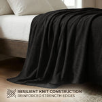 Kacey Ribbed Fluffy Fleece Blanket - Plush Striped Textured Throw