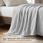 Kacey Ribbed Fluffy Fleece Blanket - Plush Striped Textured Throw