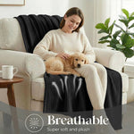 Kacey Ribbed Fluffy Fleece Blanket - Plush Striped Textured Throw