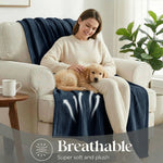 Kacey Ribbed Fluffy Fleece Blanket - Plush Striped Textured Throw