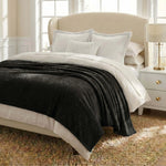 Kacey Ribbed Fluffy Fleece Blanket - Plush Striped Textured Throw