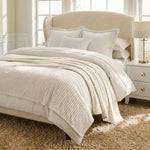 Kacey Ribbed Fluffy Fleece Blanket - Plush Striped Textured Throw