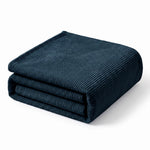 Kacey Ribbed Fluffy Fleece Blanket - Plush Striped Textured Throw