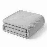 Kacey Ribbed Fluffy Fleece Blanket - Plush Striped Textured Throw