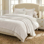 Kacey Ribbed Fluffy Fleece Blanket - Plush Striped Textured Throw