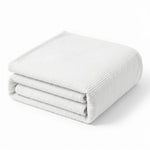 Kacey Ribbed Fluffy Fleece Blanket - Plush Striped Textured Throw