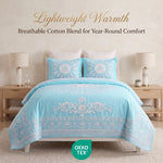 Superior Kymbal Cotton Blend Woven Medallion Jacquard Bedspread Set