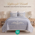 Superior Kymbal Cotton Blend Woven Medallion Jacquard Bedspread Set