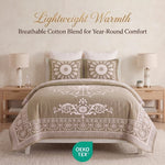 Superior Kymbal Cotton Blend Woven Medallion Jacquard Bedspread Set