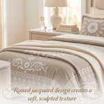 Superior Kymbal Cotton Blend Woven Medallion Jacquard Bedspread Set