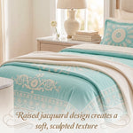 Superior Kymbal Cotton Blend Woven Medallion Jacquard Bedspread Set