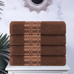 Superior Larissa Cotton Geometric Border Bath Towel Set of 4