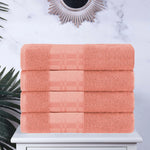 Superior Larissa Cotton Geometric Border Bath Towel Set of 4