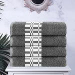 Superior Larissa Cotton Geometric Border Bath Towel Set of 4