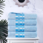 Superior Larissa Cotton Geometric Border Bath Towel Set of 4