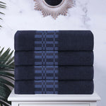 Superior Larissa Cotton Geometric Border Bath Towel Set of 4