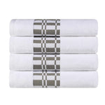 Superior Larissa Cotton Geometric Border Bath Towel Set of 4
