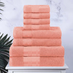 Superior Larissa Cotton Geometric Border 8 Piece Towel Set