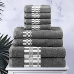 Superior Larissa Cotton Geometric Border 8 Piece Towel Set
