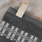 Superior Larissa Cotton Geometric Border 3 Piece Towel Set