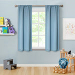 Blackout Window Curtains Solid Room Darkening Washable Set of 2